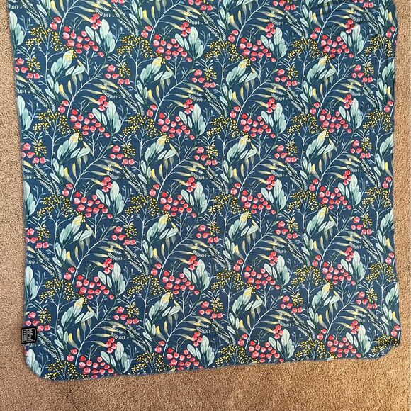 Milkmaid Goods Modal Blue Floral Print Swaddle Blanket - Picture 2 of 3
